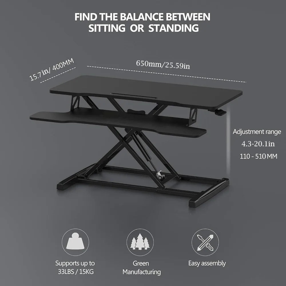 Escritorio de Pie Ajustable - Standing Desk Doble Capa para Trabajar Sentado o de Pie