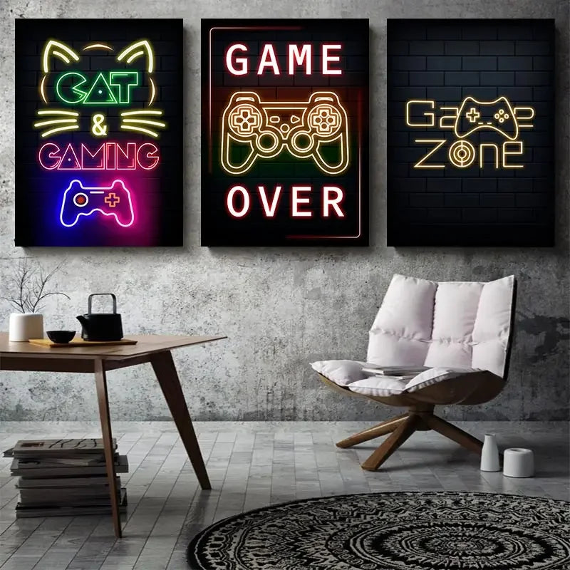 Neón LED Gaming Decoration Posters · Iluminación Setup Gaming