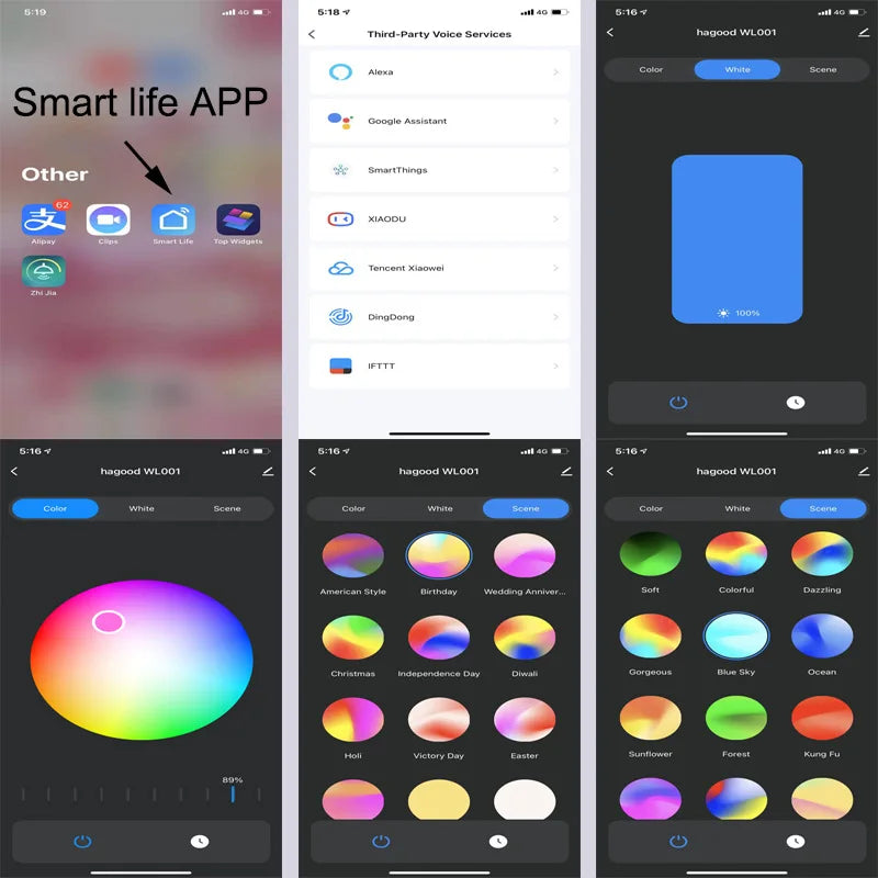 Lámpara LED RGBCW Dimmable APP · Iluminación Setup Gaming