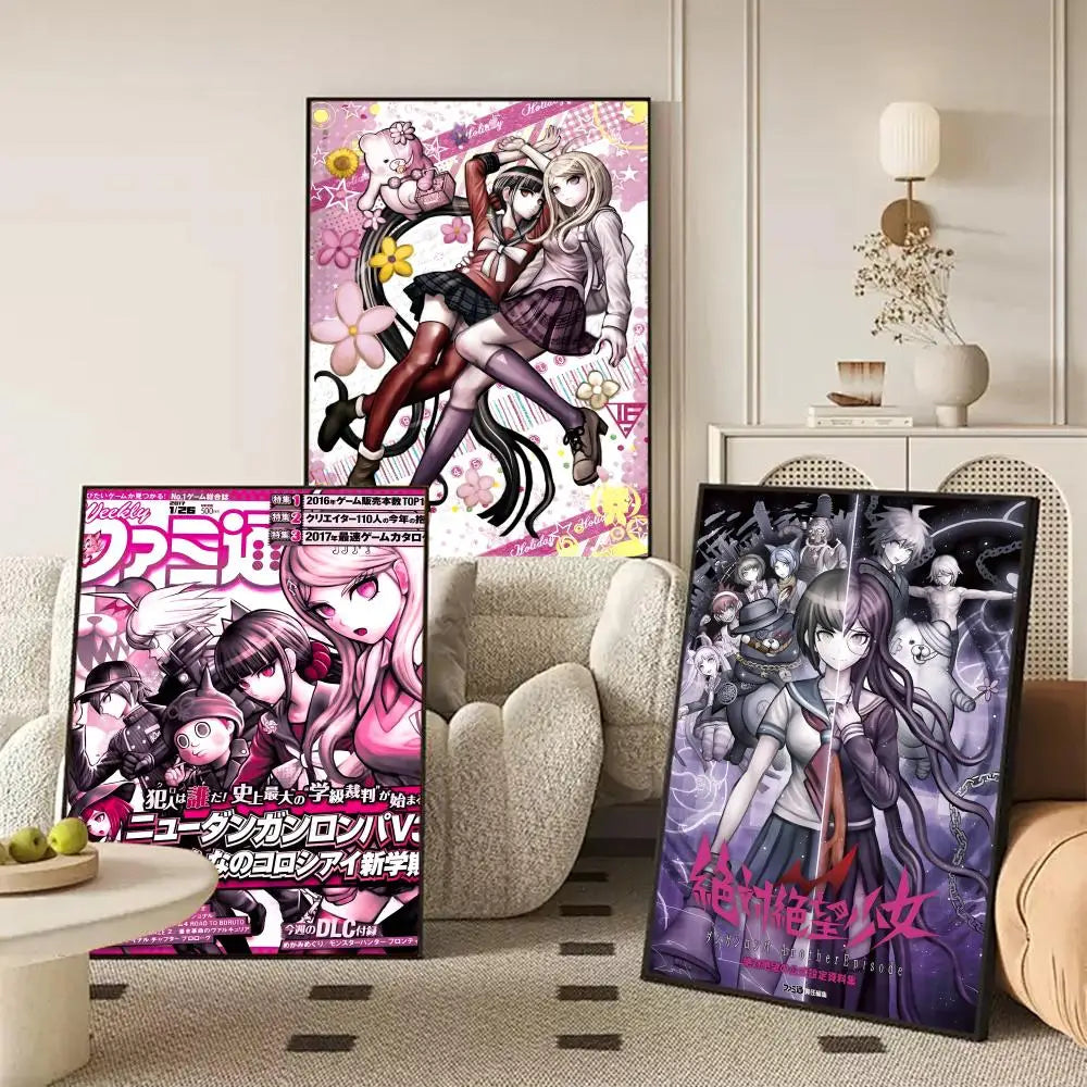 Poster Game D_DanganRonpaS Stickers Mural · Decoración Setup Gamer y Escritorio