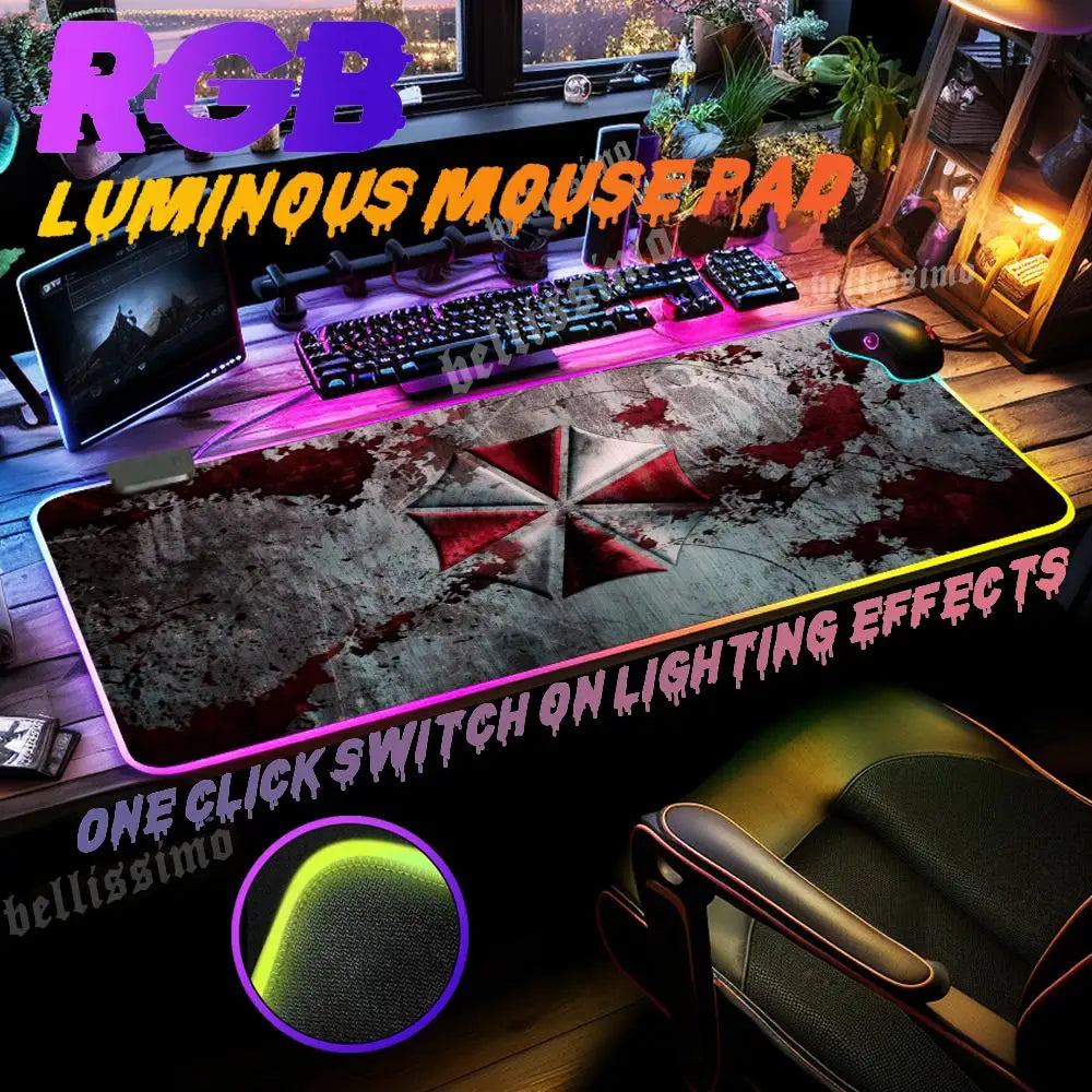Alfombrilla Gaming RGB Resident Evil - Extended Mouse Pad Impermeable 70x40cm