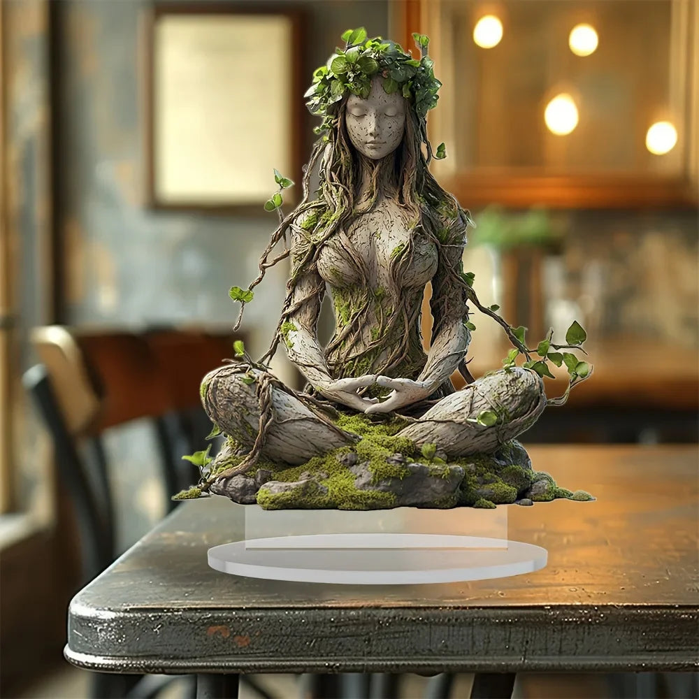 Figura Decorativa Metal Yoga Zen - Escultura Artística para Setup Gaming y Escritorio