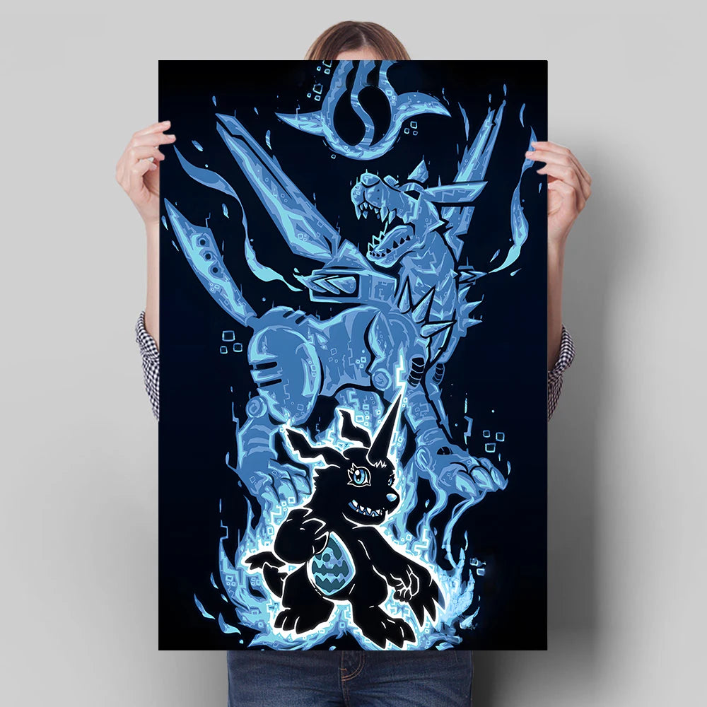 Poster Digimon Character Wall Hanging · Decoración Setup Gamer y Escritorio