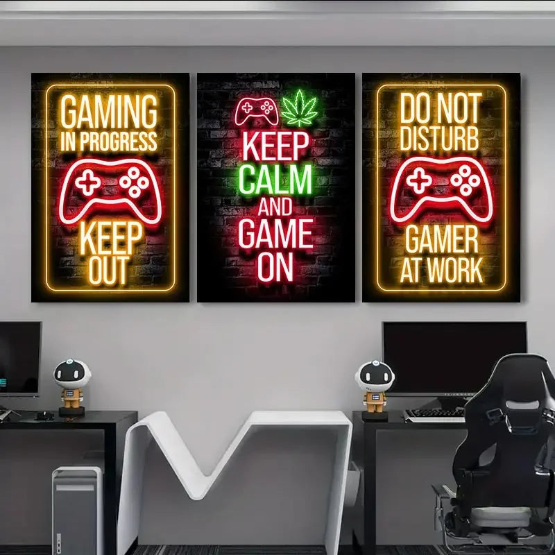 Neón LED Gaming Decoration Posters · Iluminación Setup Gaming
