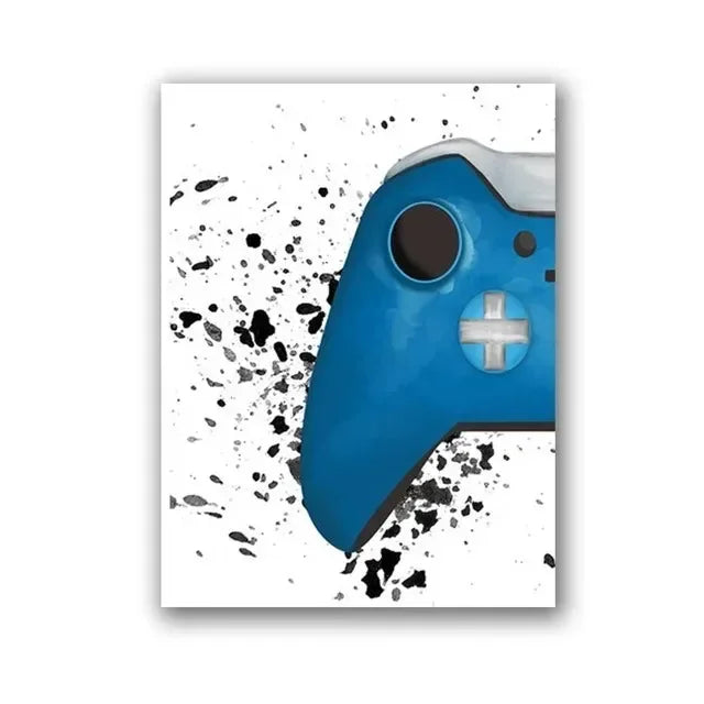Poster Game Gaming Room Gamepad · Decoración Setup Gamer y Escritorio