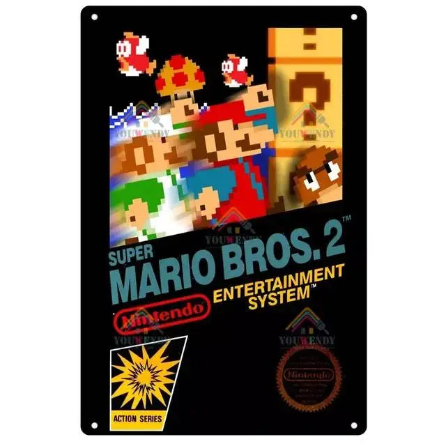 Poster Retro Video Game Metal · Decoración Setup Gamer y Escritorio