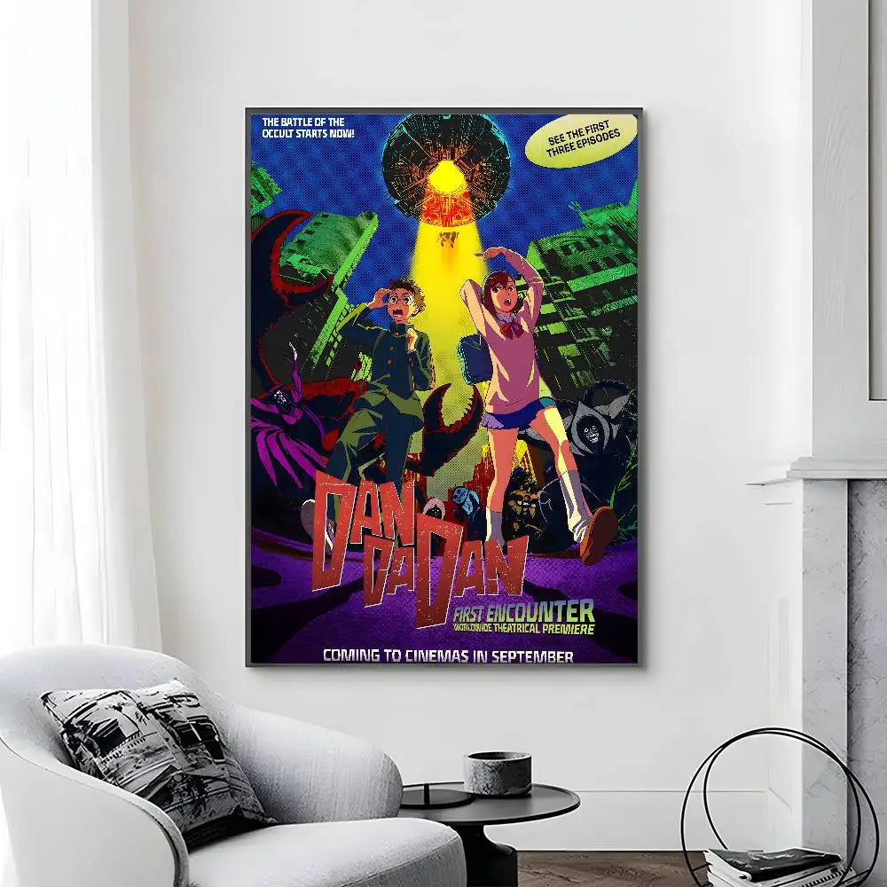 Poster Dandandan painting with prints · Decoración Setup Gamer y Escritorio