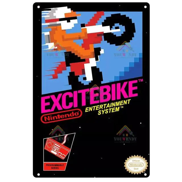 Poster Retro Video Game Metal · Decoración Setup Gamer y Escritorio