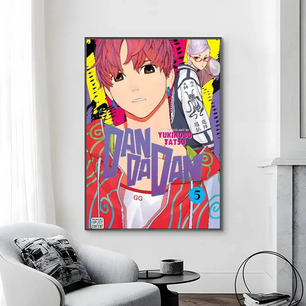 Poster Dandandan painting with prints · Decoración Setup Gamer y Escritorio