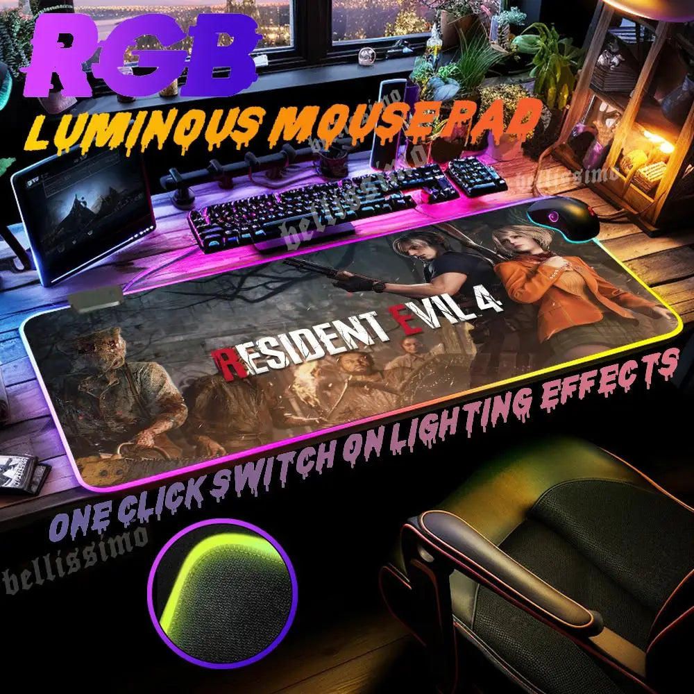 Alfombrilla Gaming RGB Resident Evil - Extended Mouse Pad Impermeable 70x40cm