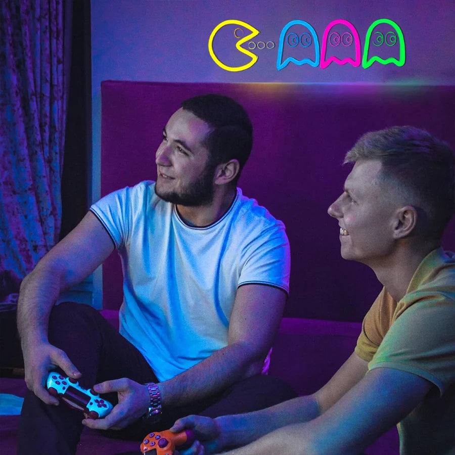 Neón LED Game Cartoon Icon · Iluminación Setup Gaming