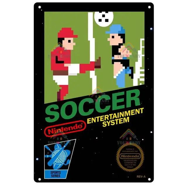 Poster Retro Video Game Metal · Decoración Setup Gamer y Escritorio