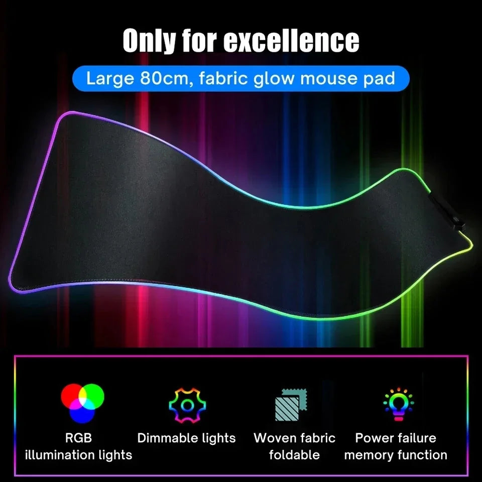 Alfombrilla Gaming RGB Mairuige Geometric Art - LED XXL Extra Gruesa 4mm 35x25cm