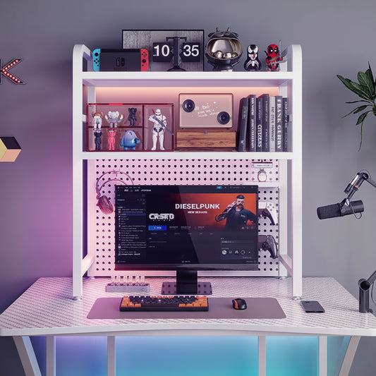 Estantería Metálica para Escritorio Gaming - Organizador de Escritorio con Almacenamiento