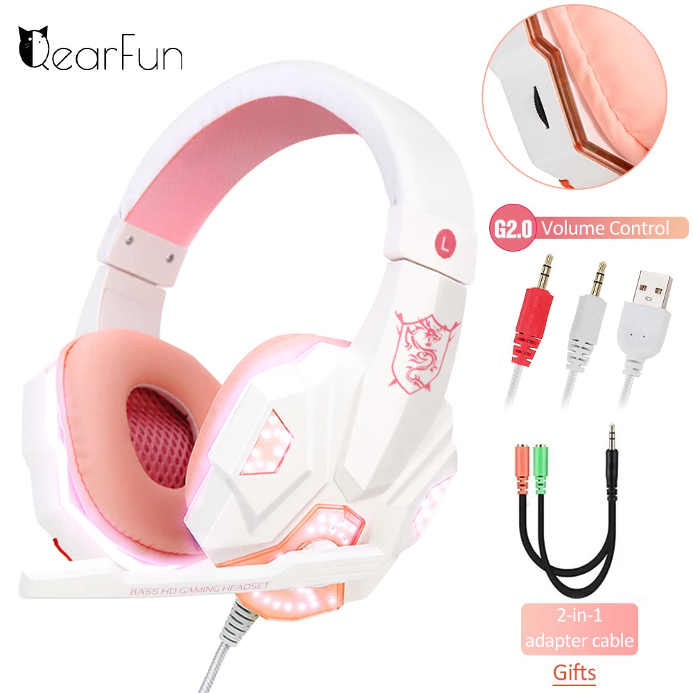 Auriculares Gamer con Micrófono y Luz LED