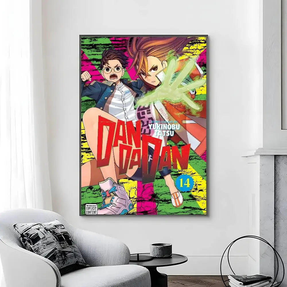 Poster Dandandan painting with prints · Decoración Setup Gamer y Escritorio