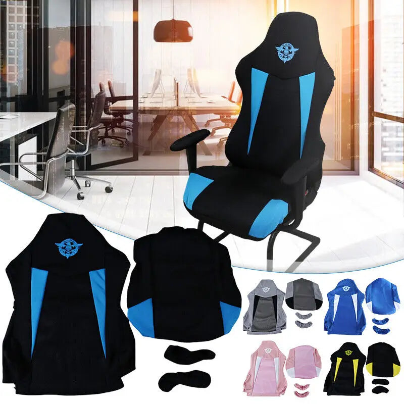 Silla Gaming Reclinable Negra y Azul · Setup Gamer Económico con Reposabrazos