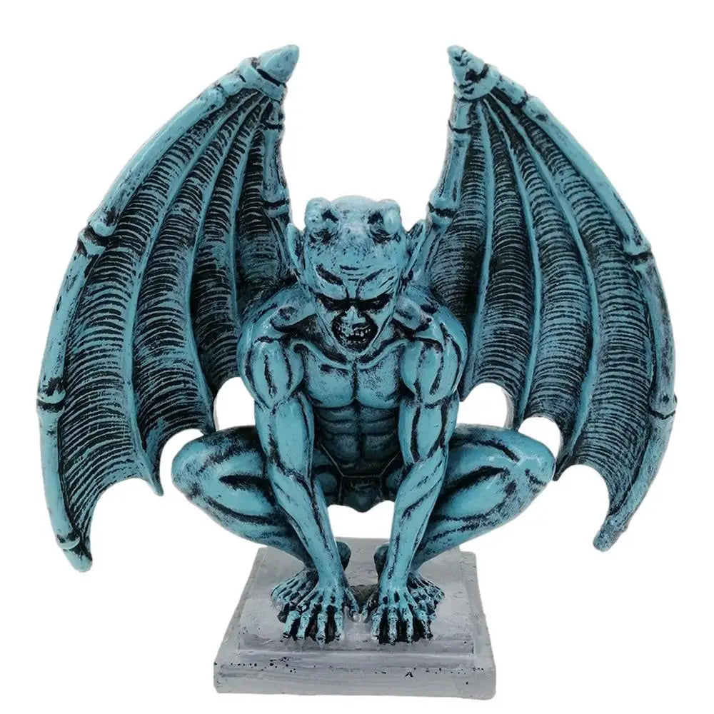 Estatua Gárgola Alada Decorativa - Figura Resina Gótica para Jardín e Interior