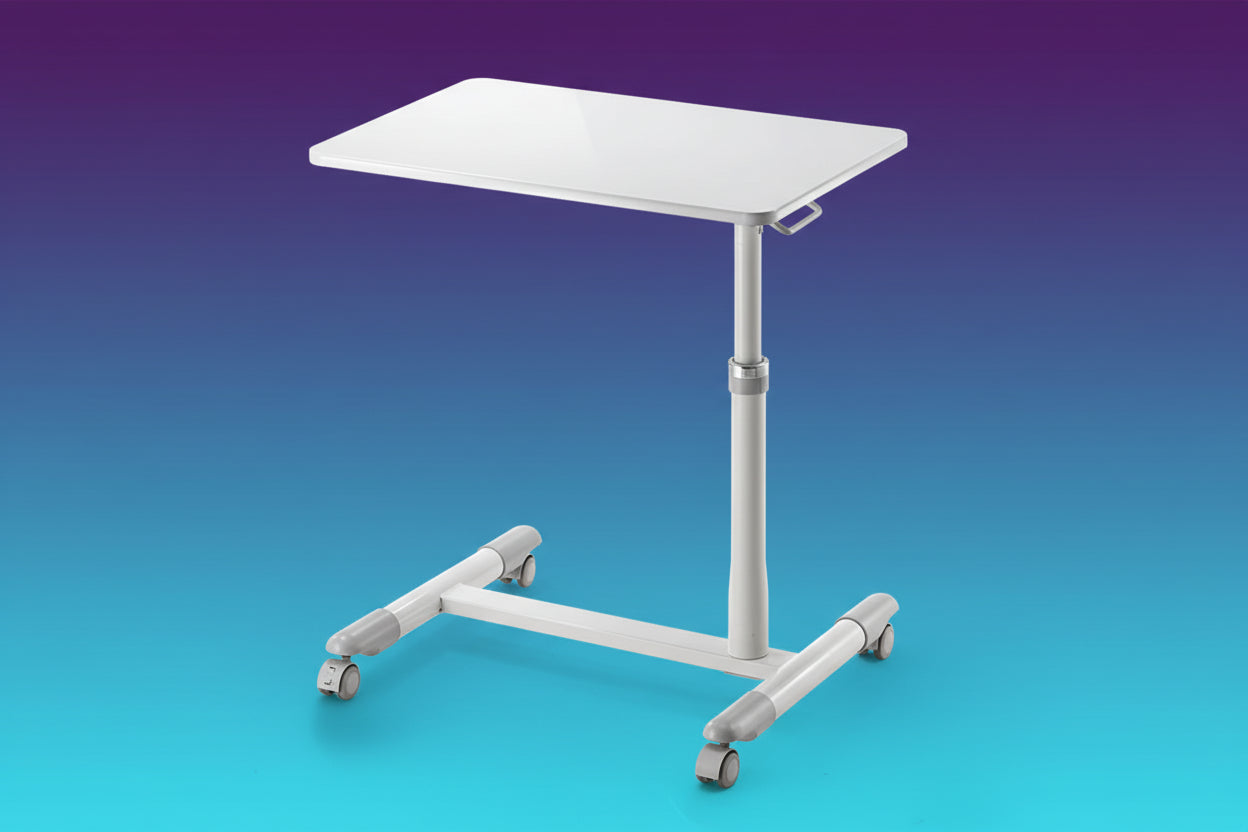 Escritorio de Ordenador Estilo Japonés con Ruedas, Mesa Ajustable para Cama, Soporte para Teclado y Ratón