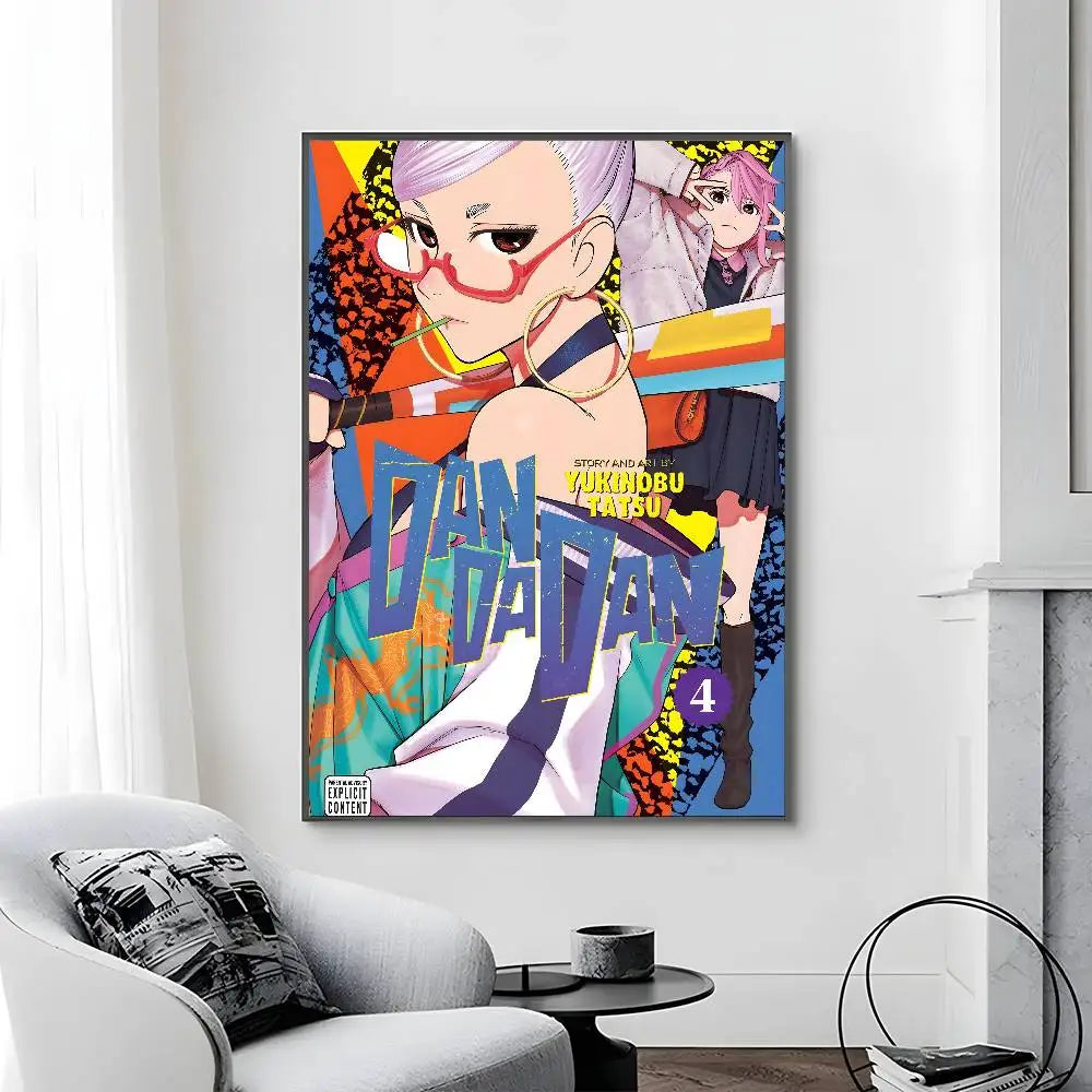 Poster Dandandan painting with prints · Decoración Setup Gamer y Escritorio