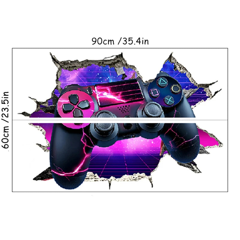 Poster Gaming Wall Hole Art · Decoración Setup Gamer y Escritorio