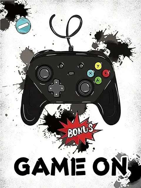 Poster Game Gaming Room Gamepad · Decoración Setup Gamer y Escritorio