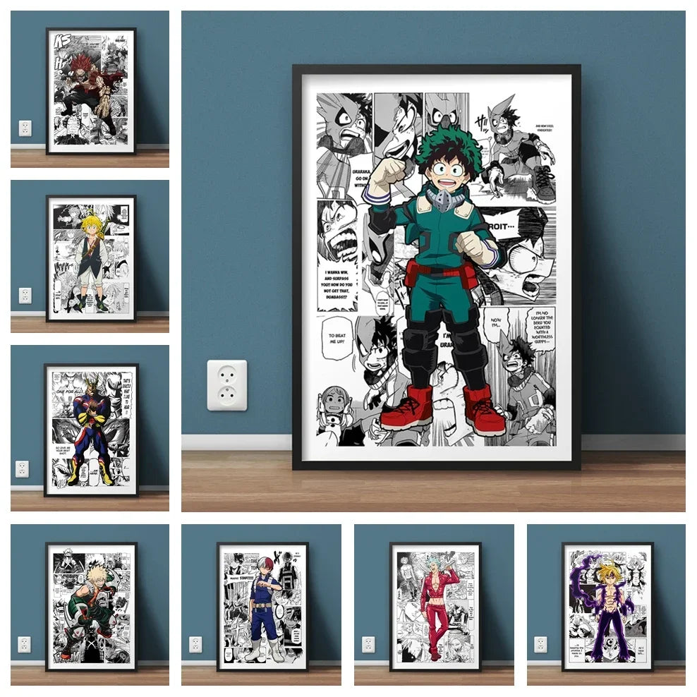 Poster Japan Posters Manga Canvas My Hero Academia · Decoración Setup Gamer y Escr...