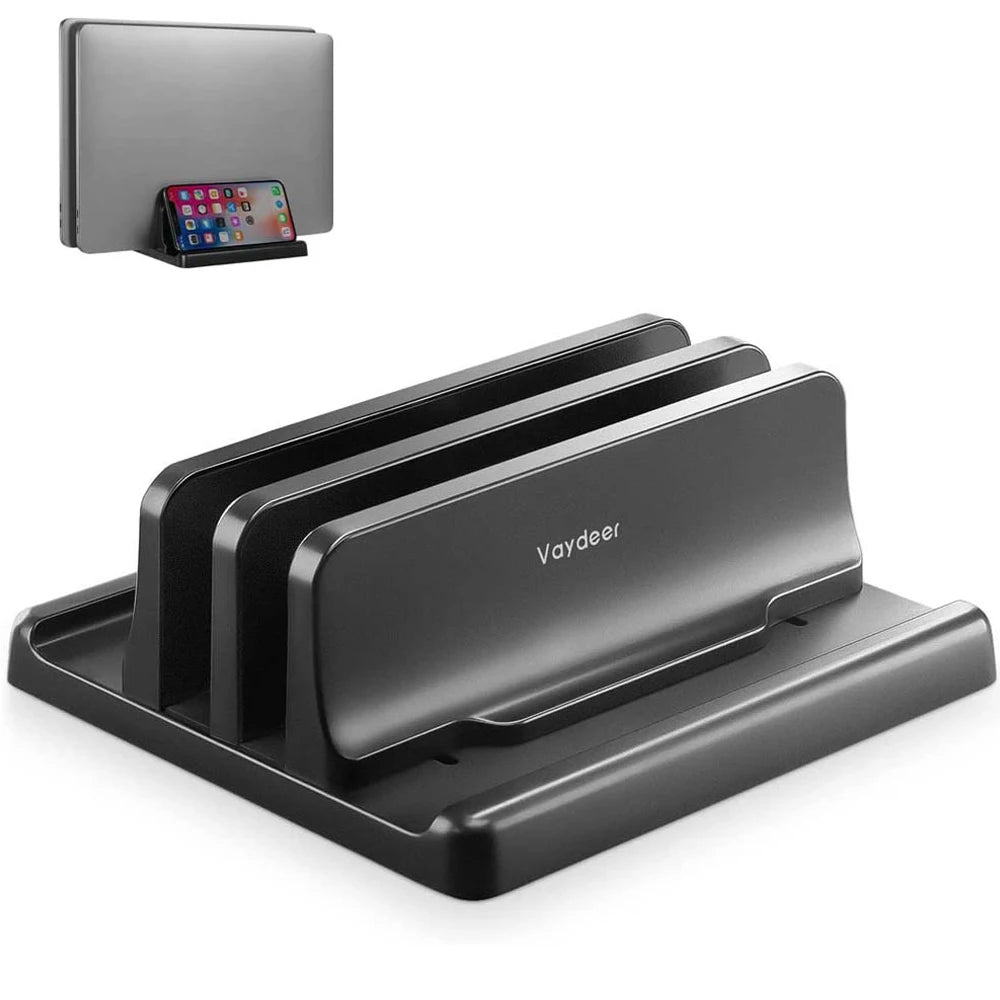 Soporte vertical laptop escritorio ahorro espacio