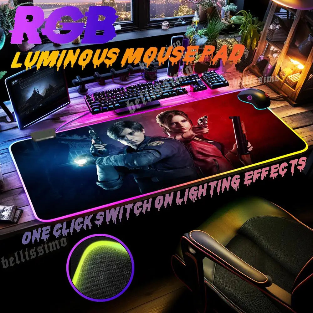 Alfombrilla Gaming RGB Resident Evil - Extended Mouse Pad Impermeable 70x40cm