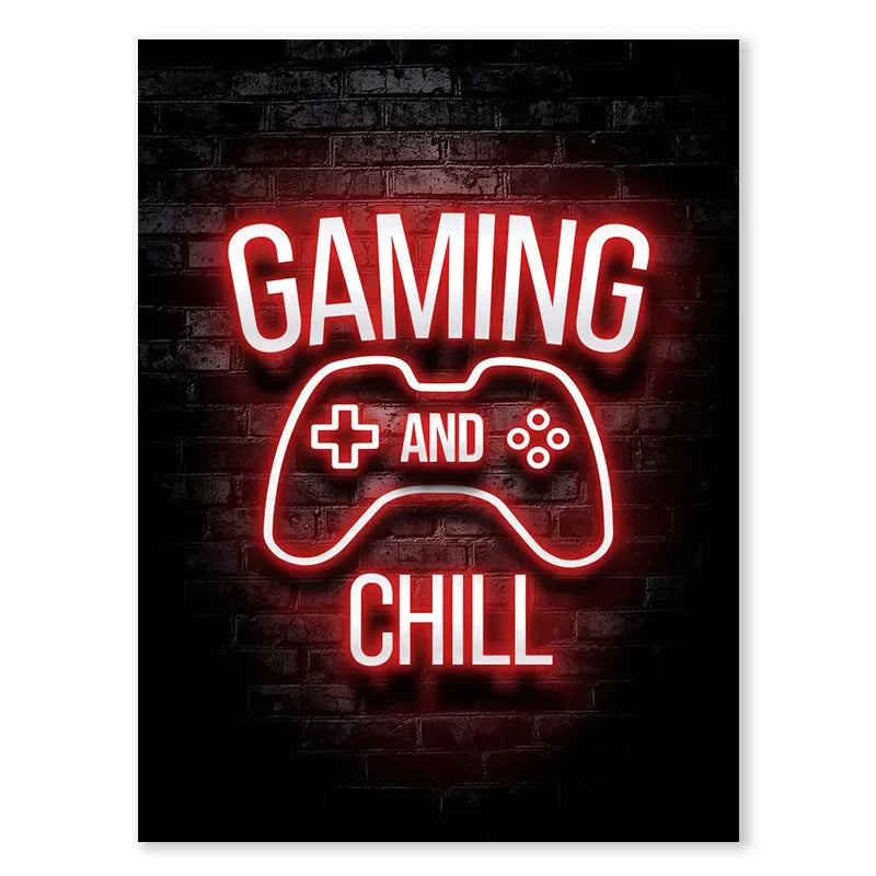 Neón LED Gaming Decoration Posters · Iluminación Setup Gaming