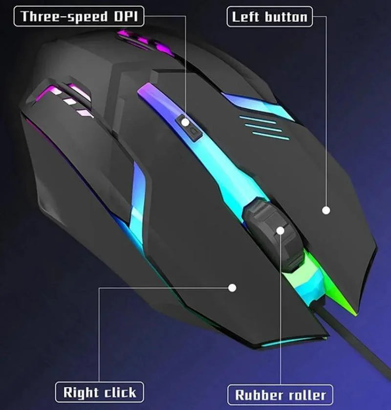 Ratón Gaming con Cable RGB SMAILWOLF