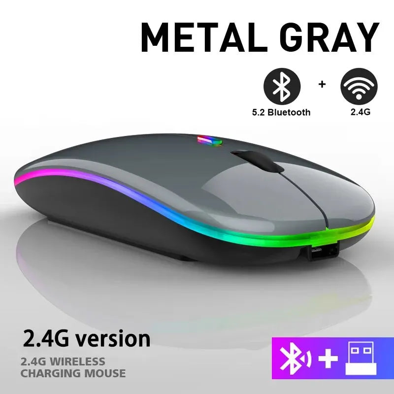 Ratón Inalámbrico Bluetooth RGB Recargable Perciron