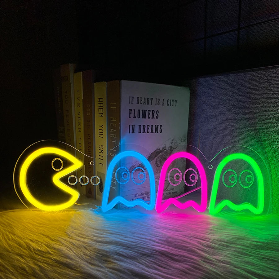 Neón LED Game Cartoon Icon · Iluminación Setup Gaming