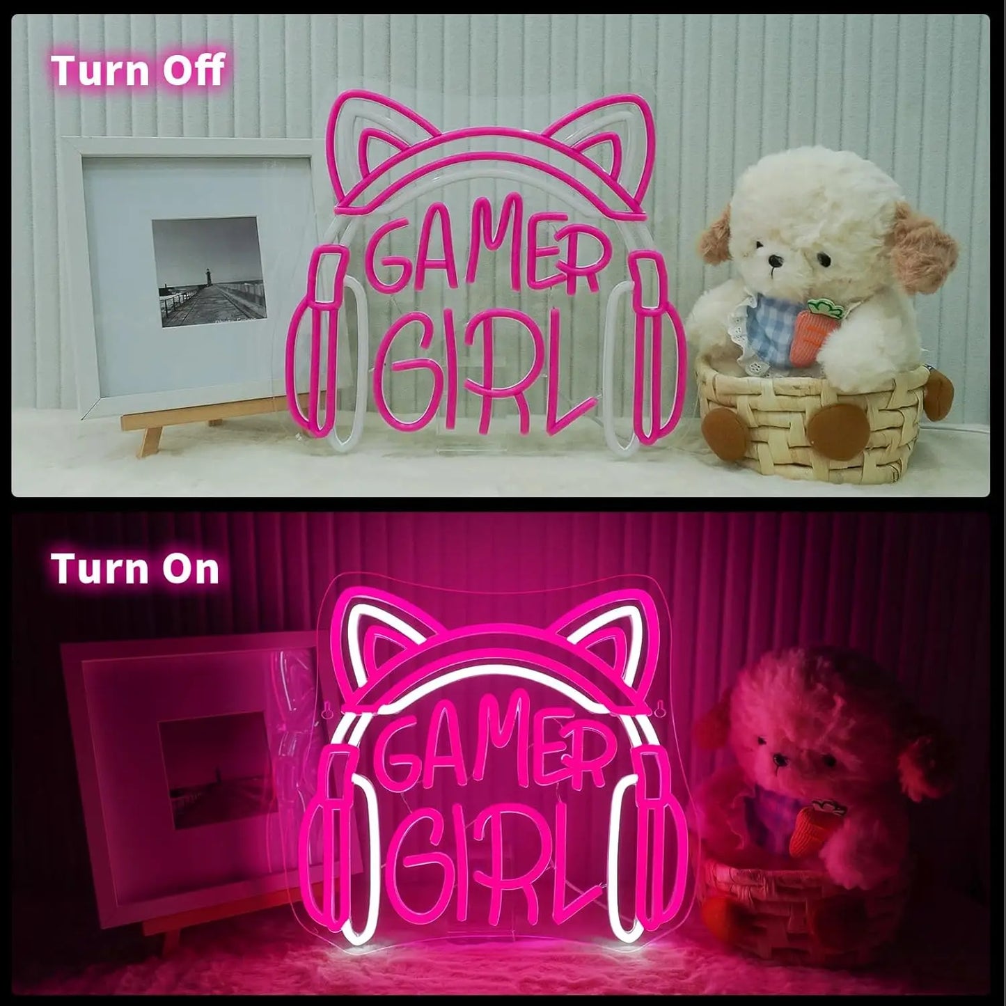 Neón LED Gamer Girl Gaming · Iluminación Setup Gaming
