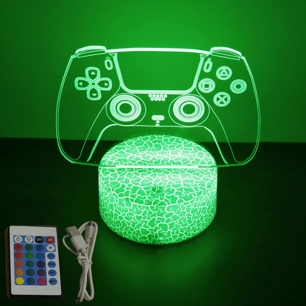 Neón LED GAMER 3D Night · Iluminación Setup Gaming 20cm