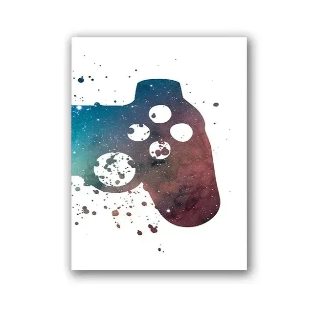 Poster Game Gaming Room Gamepad · Decoración Setup Gamer y Escritorio