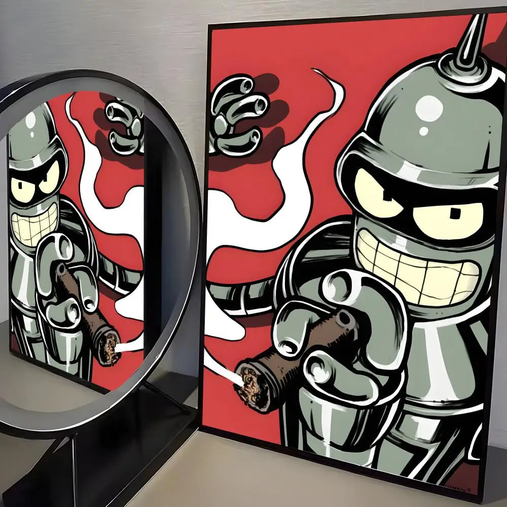 Poster Movie Bender F-futurama Elegant · Decoración Setup Gamer y Escritorio