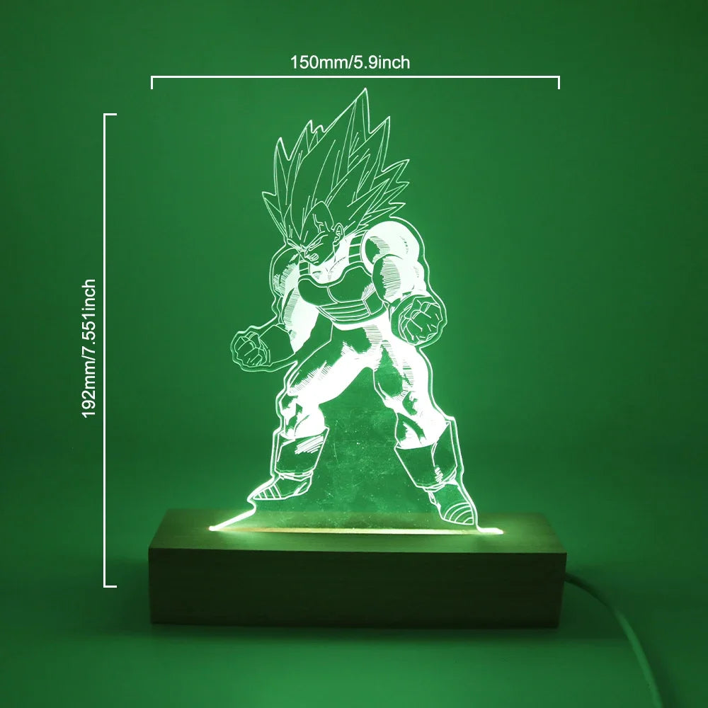 Lámpara LED Gaming Anime Goku · Iluminación Setup Gaming