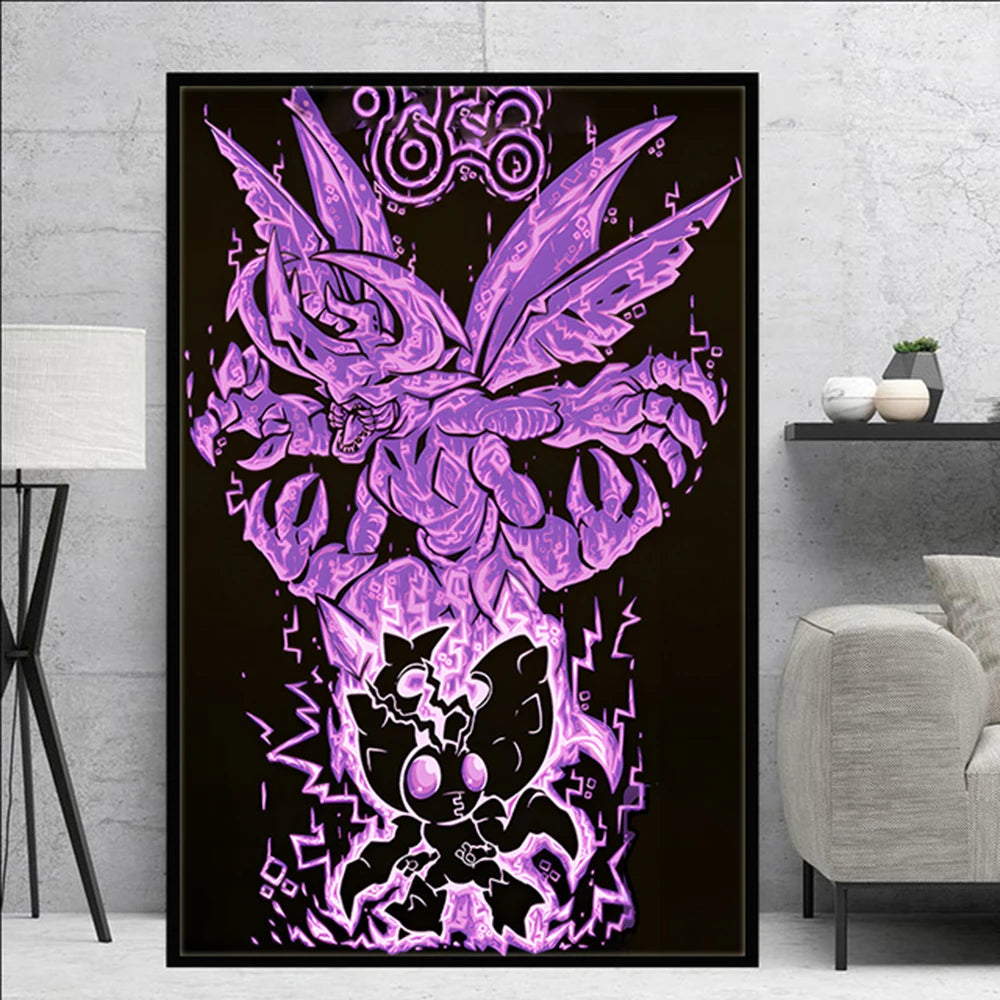 Poster Digimon Character Wall Hanging · Decoración Setup Gamer y Escritorio