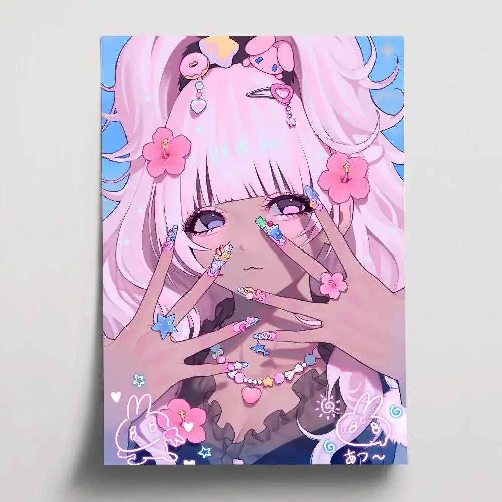 Poster Girl Posters Paintings Study · Decoración Setup Gamer y Escritorio