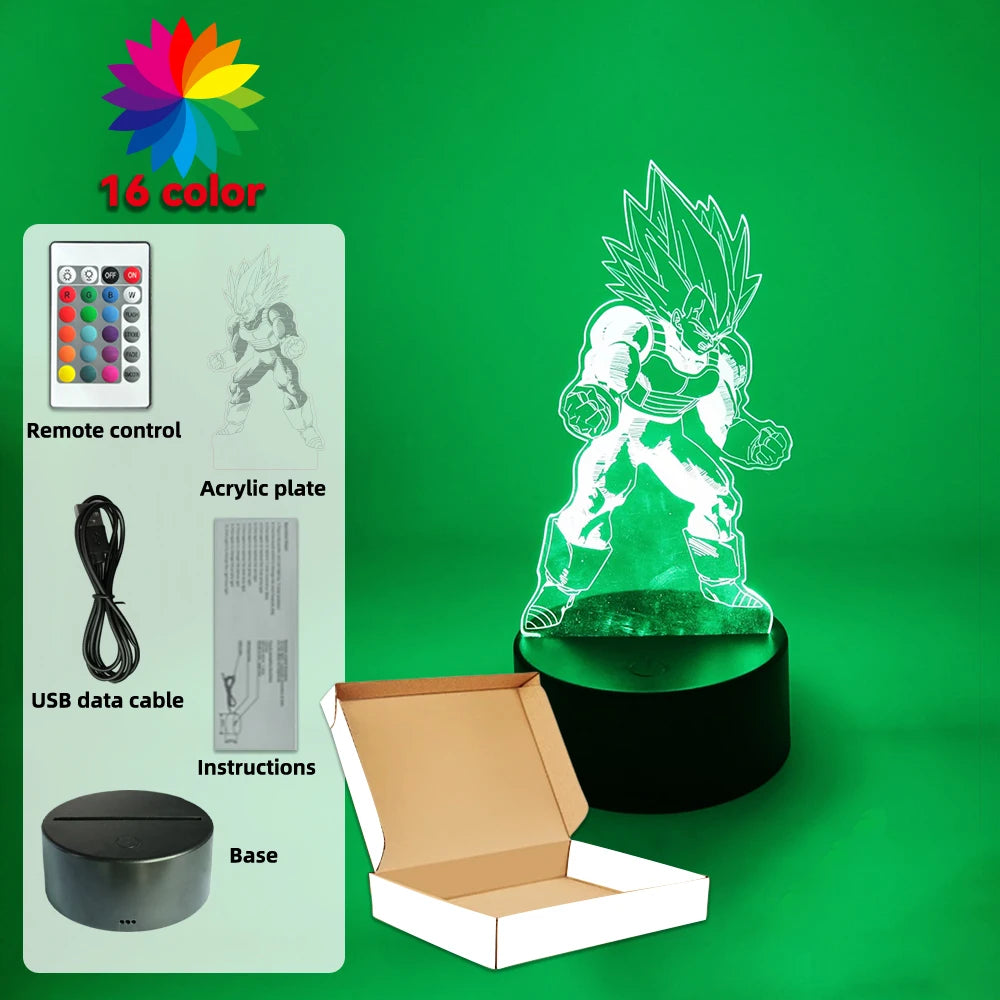Lámpara LED Gaming Anime Goku · Iluminación Setup Gaming