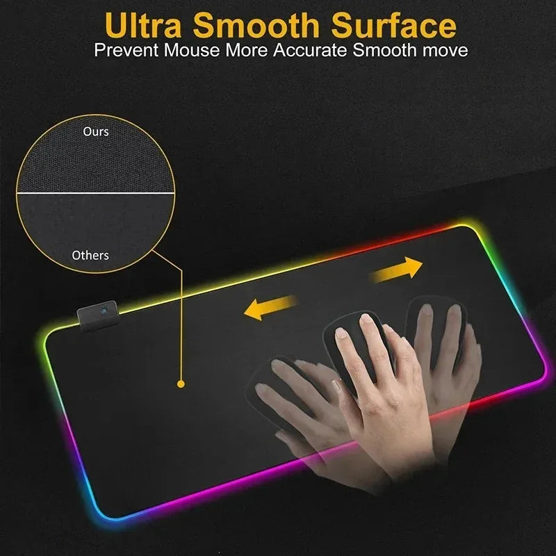 Alfombrilla Gaming RGB LED - Mouse Pad XXL Antideslizante