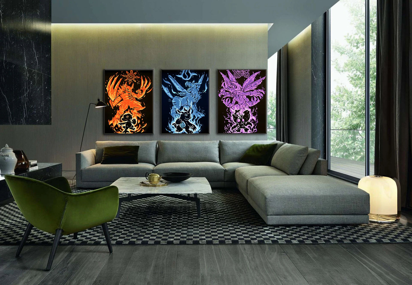 Poster Digimon Character Wall Hanging · Decoración Setup Gamer y Escritorio