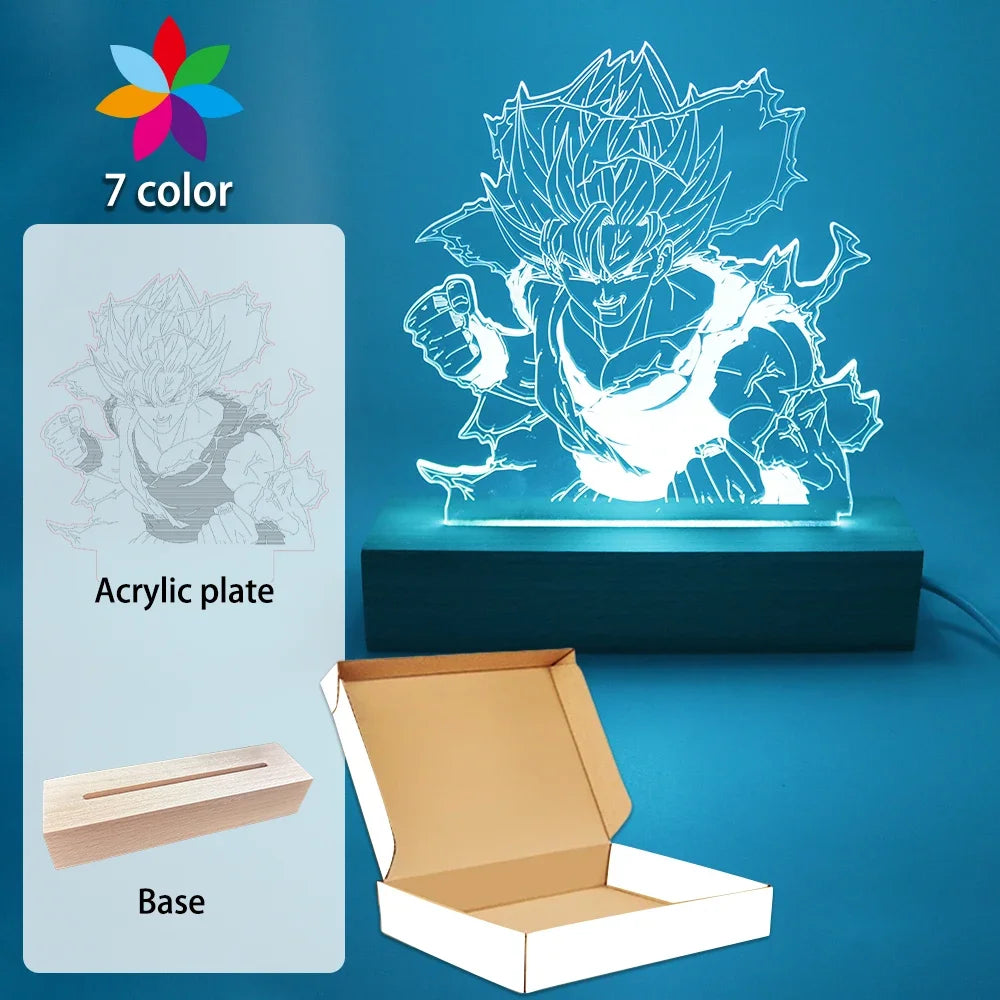 Lámpara LED Gaming Anime Goku · Iluminación Setup Gaming