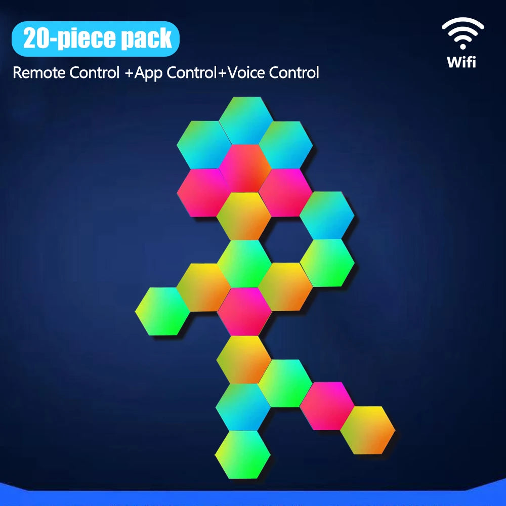 Iluminación LED Hexagon Night Gaming · Iluminación Setup Gaming