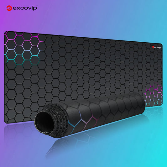 Alfombrilla Gaming Grande EXCO - Mouse Pad XXL con Bordes Cosidos y Base Antideslizante