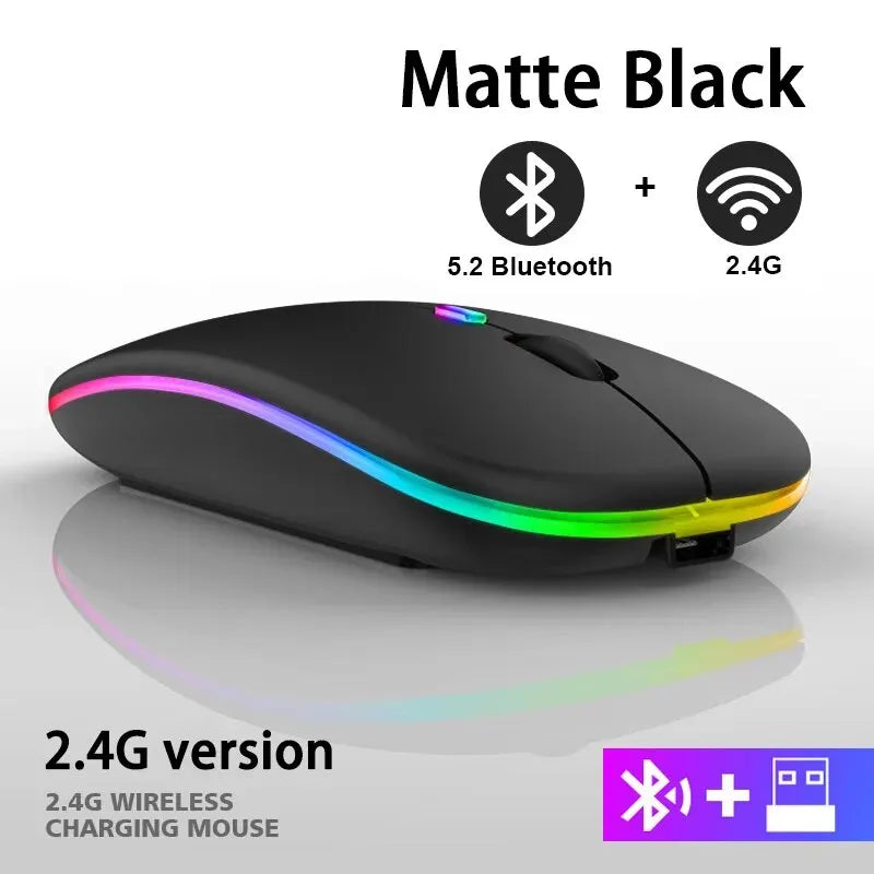 Ratón Inalámbrico Bluetooth RGB Recargable Perciron