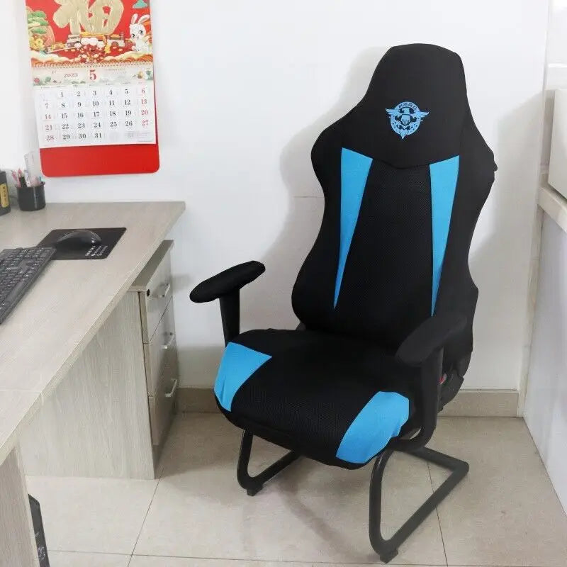 Silla Gaming Reclinable Negra y Azul · Setup Gamer Económico con Reposabrazos