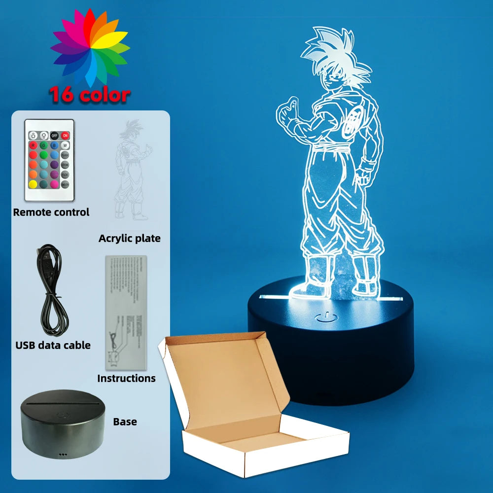 Lámpara LED Gaming Anime Goku · Iluminación Setup Gaming
