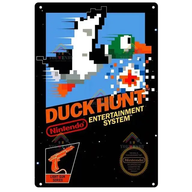 Poster Retro Video Game Metal · Decoración Setup Gamer y Escritorio